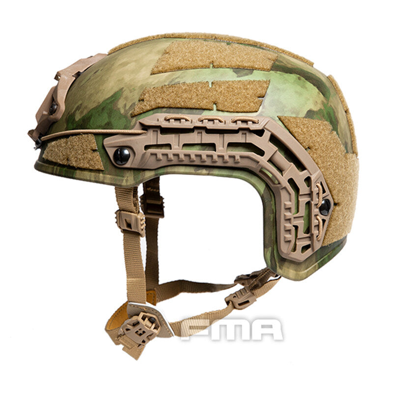 FMA Tactical Caiman Helmet W/ NVG Shroud Rail Camouflage Combat Helmet Paintball Military Camping L/XL Wargame Hiking Military Tactical Helmet 1383B