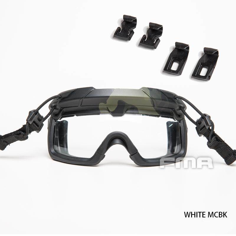 FMA Tactical Safety Goggles For Tactical Helmet Protective Glasses Anti Fog Dust Paintball gear white lens Tactical Hiking Camping Wargame Camouflage Military Gear