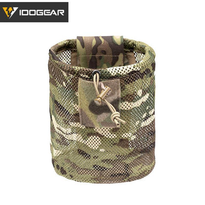 IDOGEAR Tactical Mesh Dump Pouch MOLLE Drop Pouch Recycling Bag Velcro Foldable Lightweight Convenient Outdoor Sports Camping Hunting Bags 3595