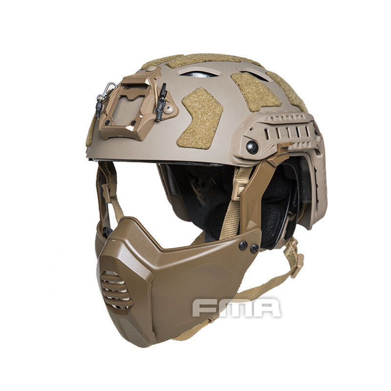 FMA FAST SF Tactical Helmet w/ NVG Shroud Headwear with Half Face Mask Velero Army Wargame Military helmet 1365