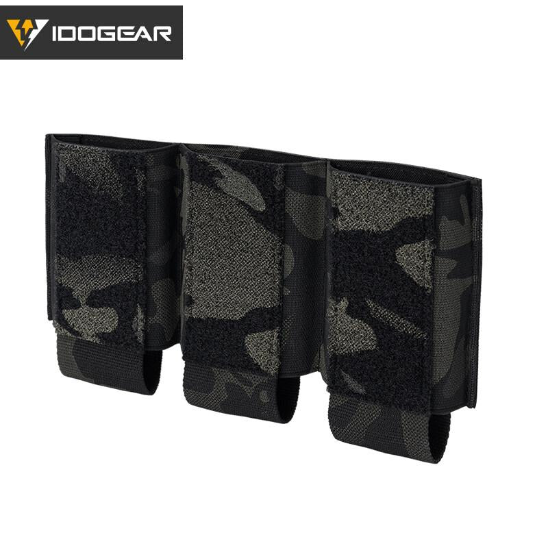 IDOGEAR Tactical DOPE 556 Triple Mag Pouch 500D Velcro Hook&loop Chest Front Panel Partition Pouch Attachable Outdoor Military Hiking Camping 3598