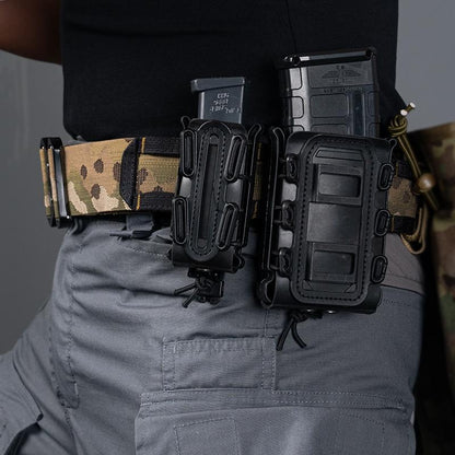 IDOGEAR 2 Inch Tactical Belt with Magazine Pouch Set for 9mm 556 Mag Soft Shell Mag Pouch With MOLLE Belt Military Combat Belt 3414