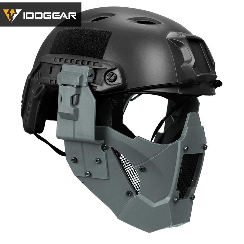 IDOGEAR JAY Fast Mask Half Face Breathable mesh modular design fast helmet Combat Gear Adjustable Tactical Multicam Mask 3603