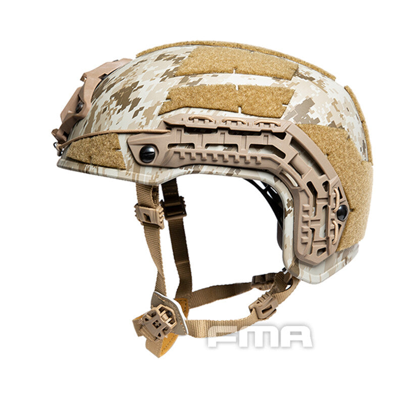 FMA Tactical Caiman Helmet W/ NVG Shroud Rail Camouflage Combat Helmet Paintball Military Camping L/XL Wargame Hiking Military Tactical Helmet 1383B