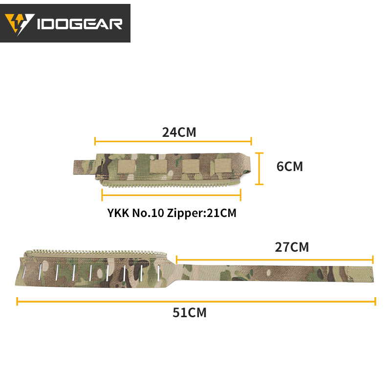 IDOGEAR Tactical Zipper Connection 500D Nylon YKK Zipper Board MOLLE Back Board Adapter Camo Lightweight Universal FCSK3.0 3950