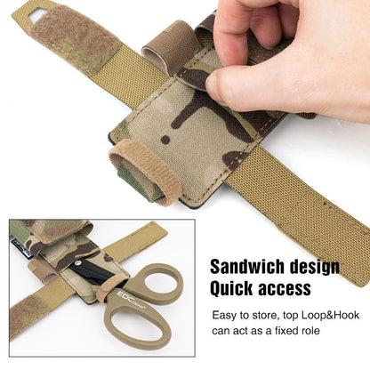 TOPTACPRO Tactical Tourniquet & Scissor Holder Tactical Tourniquet Pouch MOLLE EMT Multi-function Tool Pouch 8525