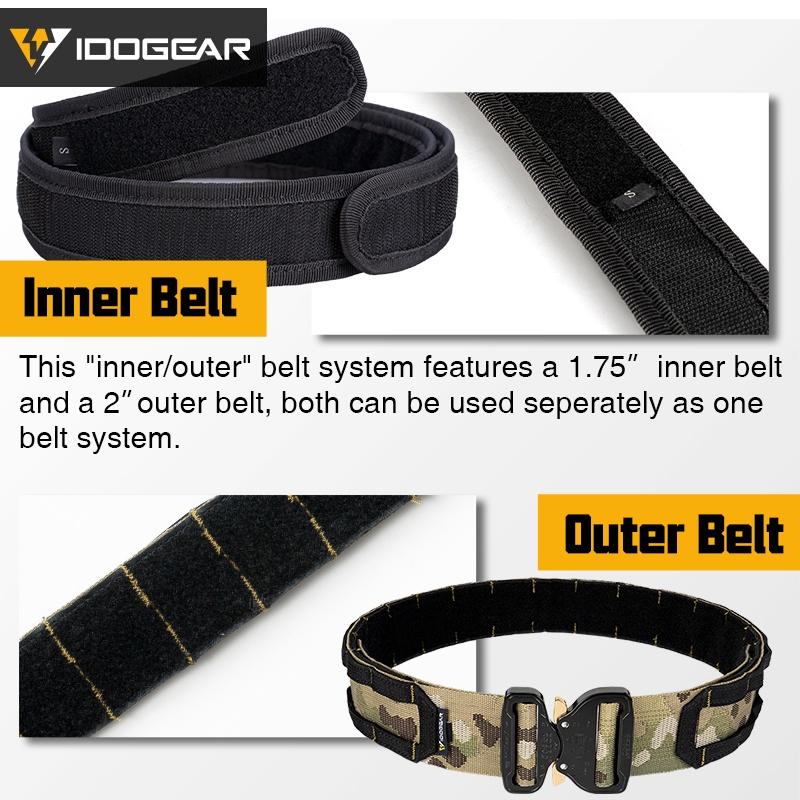 IDOGEAR Tactical Combat Belt Original COBRA Buckle Quick Release Molle (2") Belt Mans Nylon Belts For Waist 76-106cm 3420