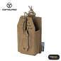 TOPTACPRO Tactical Mini Radio Pouch MOLLE System Interphone Pouch Elastic Buckle Duty Camouflage Military Fans Wargame Outdoor Hiking Training Gear 8524