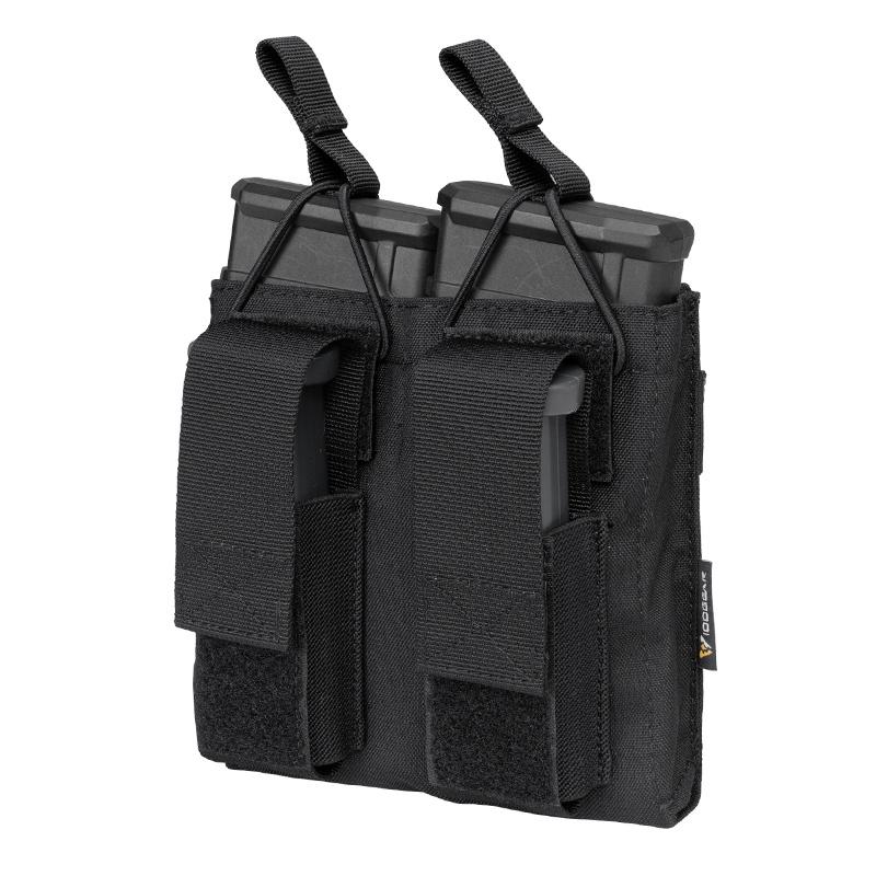 IDOGEAR Tactical Double Magazine Pouch For 9mm & 5.56 Military MOLLE Mag Carrier Double Top Open 3546