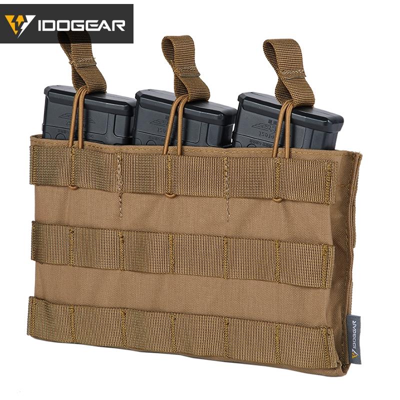 IDOGEAR Tactical Triple Magazine Pouch For 5.56 Military MOLLE Mag Pouch Open Top Mag Pouch 3526