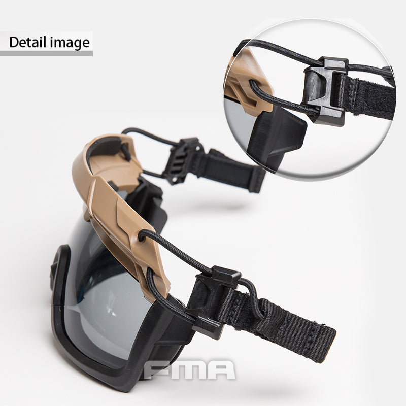 FMA Tactical Safety Goggles For Tactical Helmet Protective Glasses Anti Fog Dust Paintball gear military army wargame FPS cycling goggle gray lens TB1333