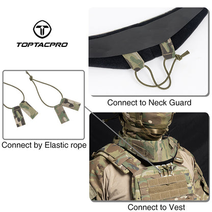 TOPTACPRO Tactical Neck Brace Collar Neck Protector Neck Guards For JPC FCSK 6094 CPC Vest Quick Release 8905