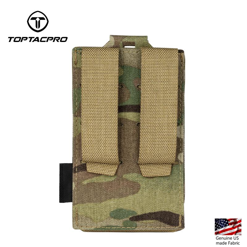 TOPTACPRO Tactical Single Mag Pouch for 556 Mag Open Top Quick Draw Military MOLLE Mag Carrier Nylon Tactical Belt-Pouch Tactical Camouflage Mag Pouch 8514