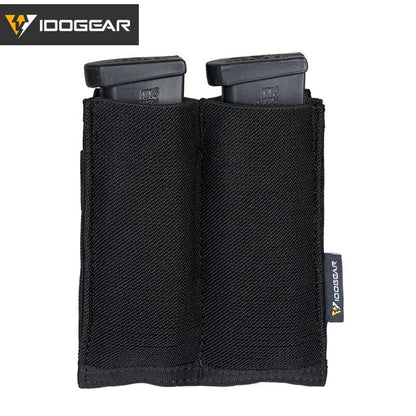 IDOGEAR Tactical Double Magazine Pouch For 9mm Fast Draw MOLLE Mag Carrier 3572