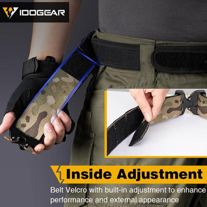 IDOGEAR Tactical Combat Belt Original COBRA Buckle Quick Release Molle (2") Belt Mans Nylon Belts For Waist 76-106cm 3420