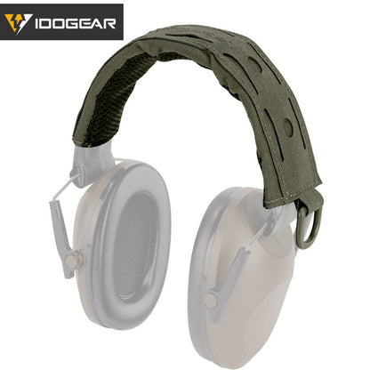 IDOGEAR Tactical Headset Cover with D-Buckle Hanger MOLLE Laser Cut Nylon Universal Headset Cover Pads Camouflage Headset Protective Breathable Cloth 3948