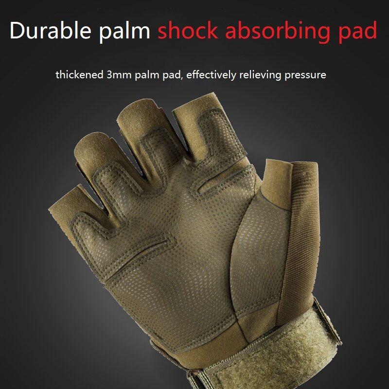 IDOGEAR Tactical Gloves Half finger Sports Gloves For Military Airsoft Climbing Cycling Weightlifting Wear-resistant 3MM Palm Hook-pull Velcro Wristband Gloves 3695