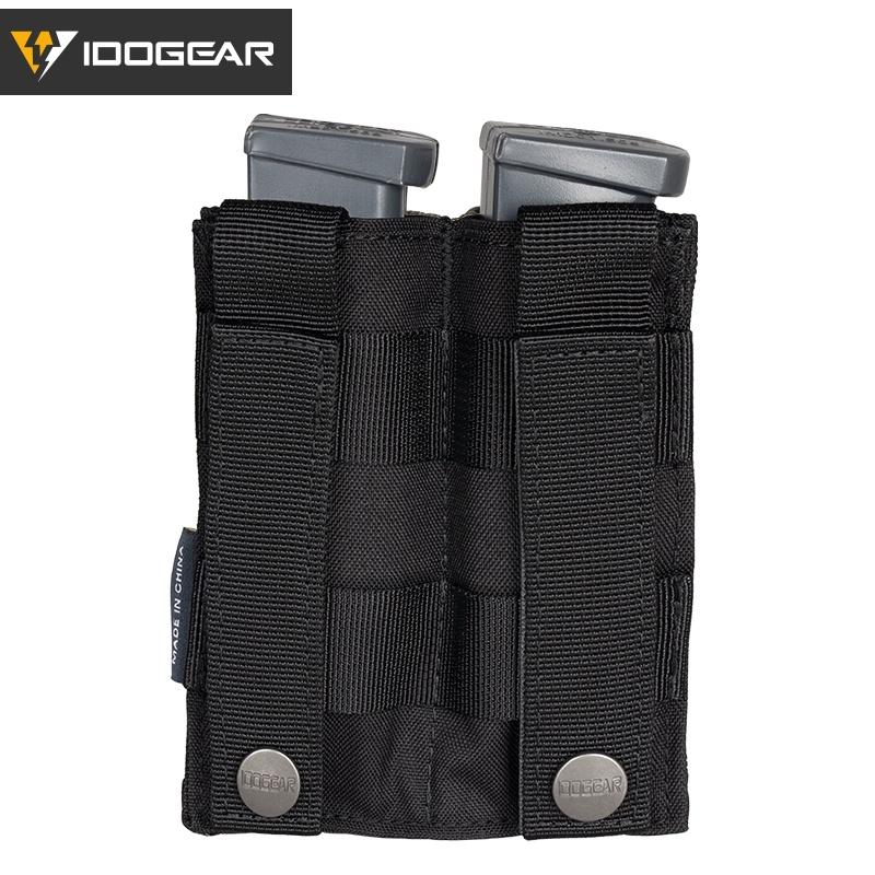 IDOGEAR Tactical Double Magazine Pouch For 9mm Mag Open Top Mag Holder Fast Draw MOLLE Mag Carrier 3572