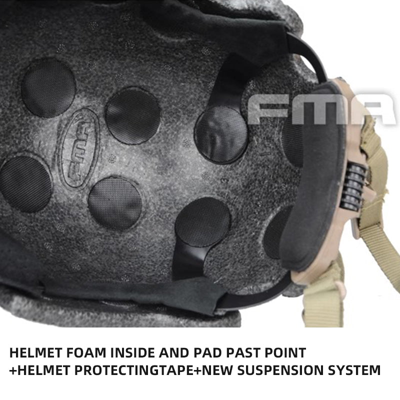 FMA Tactical Fast Helmet Suspension System Advanced Memory Helmet Spume Military Wargame Training Outdoor Cycling Biking Real-life CS Helmet TB1050