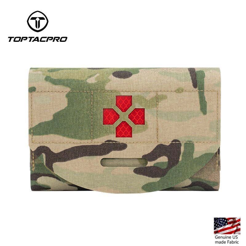 TOPTACPRO Tactical Medical Pouch First Aid Kit EMT IFAK Pouch Molle Micro Medical Pouch Blow-Out Light Pouch EMT EDC Emergency Bag 8522