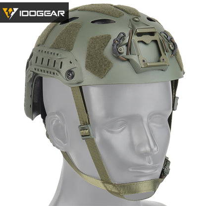 IDOGEAR Tactical FAST Helmet SF Style SUPER High Cut FAST Helmet 7.5mm Thickness Full Protective Version PJ Tactical Fast Helmet Head Outdoor Wargame Training Protect Gear 6802