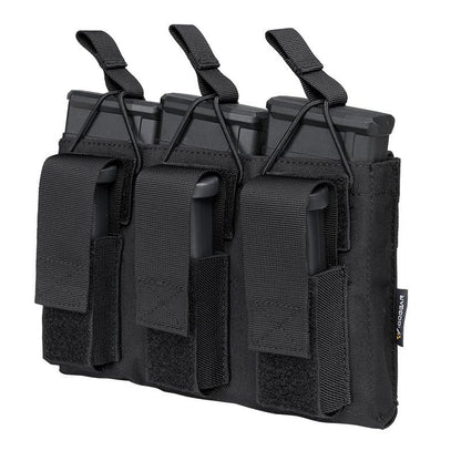 IDOGEAR Tactical Triple Magazine Pouch For 9mm & 556 Mag Carrier Triple Open Top MOLLE Mag Pouch 3545