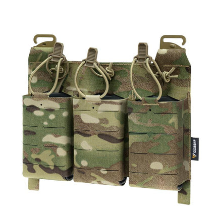 IDOGEAR Tactical KTAR FERRO 556 Triple Attack Front Panel Mag Pouch Hook&Loop Laser Cut Vest Front Pouch 5.56cm Easy-drain Quick Release Military Outdoor 35100