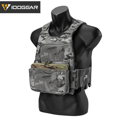 IDOGEAR Tactical DOPE FERRO Front Panel Pouch Insertion Pouch 500D Nylon YKK Velcro Hook&Loop Split Bag Tactical Vest Front Chest Bag Outdoor Hiking Camping Military 3597