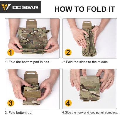 IDOGEAR Tactical Recycling Bag Foldable Military Dump Pouch Tactical MOLLE Drop Pouch 3577