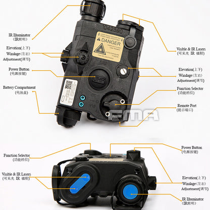 FMA LAB PEQ LA5-C Tactical PEQ Laser Light Lab Laser IR PEQ LA5-A Helmet Accessories New Functional High Power Laser Light Tactical Hiking Camping Wargame Military Gear