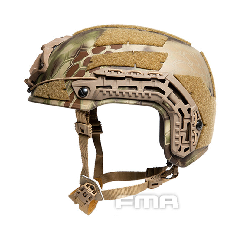 FMA Tactical Caiman Helmet W/ NVG Shroud Rail Camouflage Combat Helmet Paintball Military Camping L/XL Wargame Hiking Military Tactical Helmet 1383B