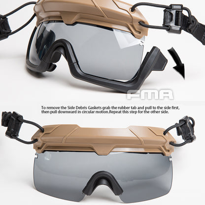 FMA Tactical Safety Goggles For Tactical Helmet Protective Glasses Anti Fog Dust Paintball gear military army wargame FPS cycling goggle gray lens TB1333