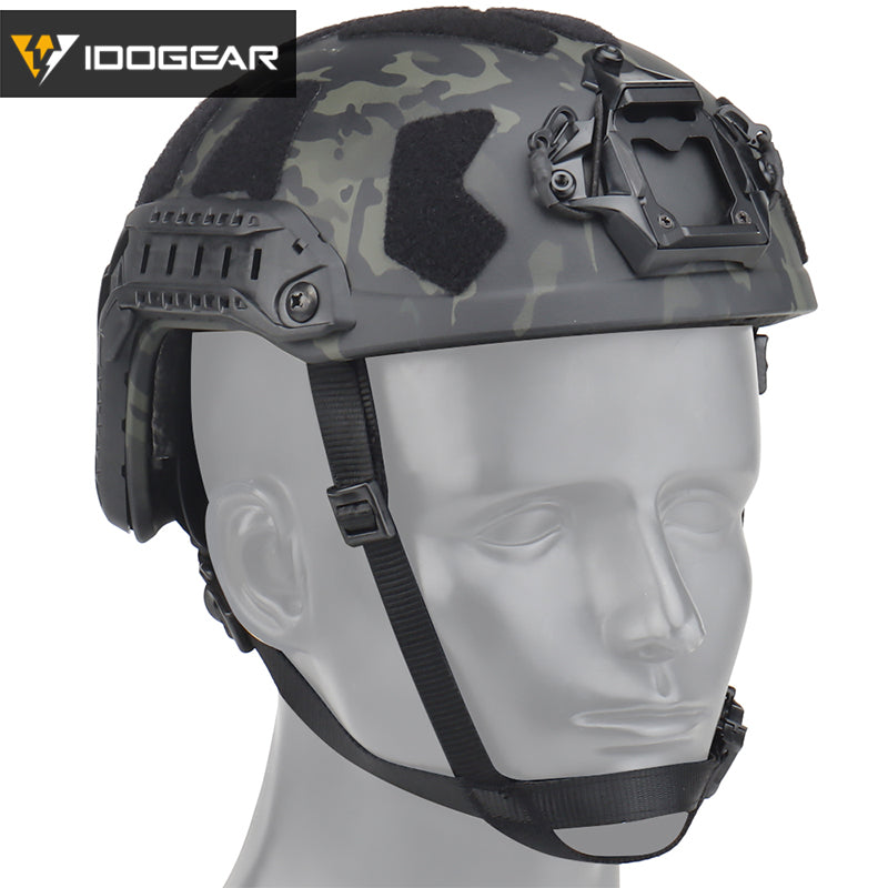 IDOGEAR Tactical FAST Helmet SF Style SUPER High Cut FAST Helmet 7.5mm Thickness Full Protective Version MH Tactical Fast Helmet Head Outdoor Wargame Training Protect Gear 6803