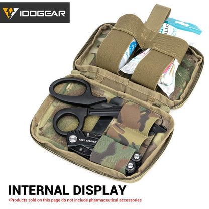 IDOGEAR Tactical Medical Pouch TRA Style EMT Trauma Kit Carrier Saber MOLLE Storage Bag Tactical Scissors Pouch  Multi-function Tool Bag 3583