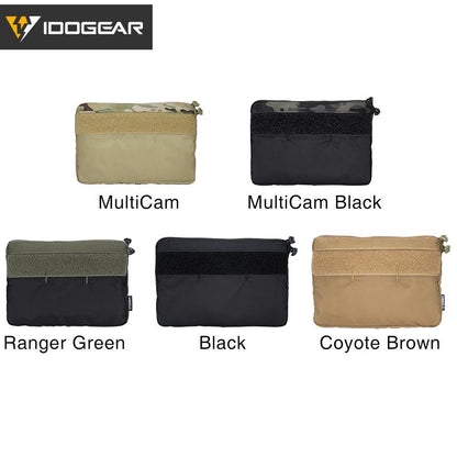 IDOGEAR Tactical DOPE FERRO Front Panel Pouch Insertion Pouch 500D Nylon YKK Velcro Hook&Loop Split Bag Tactical Vest Front Chest Bag Outdoor Hiking Camping Military 3597