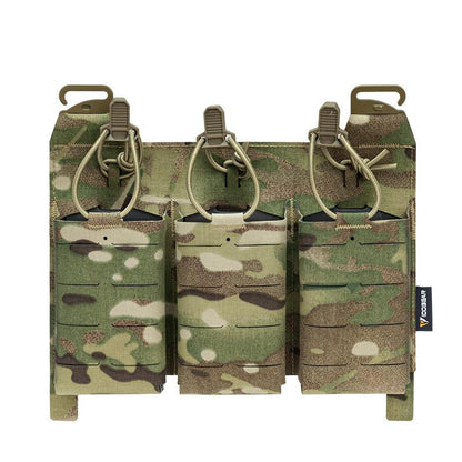 IDOGEAR Tactical KTAR FERRO 556 Triple Attack Front Panel Mag Pouch Hook&Loop Laser Cut Vest Front Pouch 5.56cm Easy-drain Quick Release Military Outdoor 35100