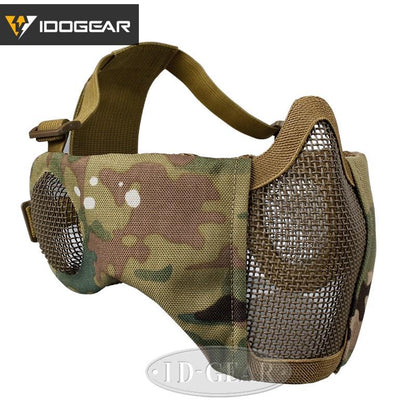 IDOGEAR Survival equipment Mask Mesh Half Face Mask With Ear Protection Paintball Gear 3601 Hiking Camping Tactical Gear