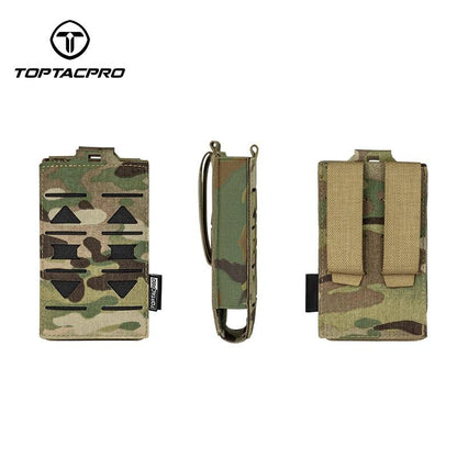 TOPTACPRO Tactical Single Magazine Pouch for 556mm Mag Military MOLLE Mag Carrier Laser Cut Nylon Tactical Belt-Pouch Outdoor Wargame Camouflage Mag Pouch 8514