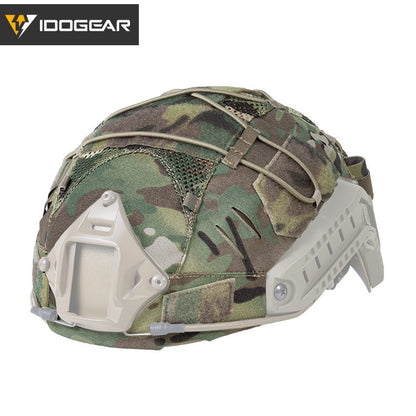 IDOGEAR Tactical Helmet Cover For Fast Helmet with NVG Battery Pouch M/L Size Fast Helmet Cloth 3813