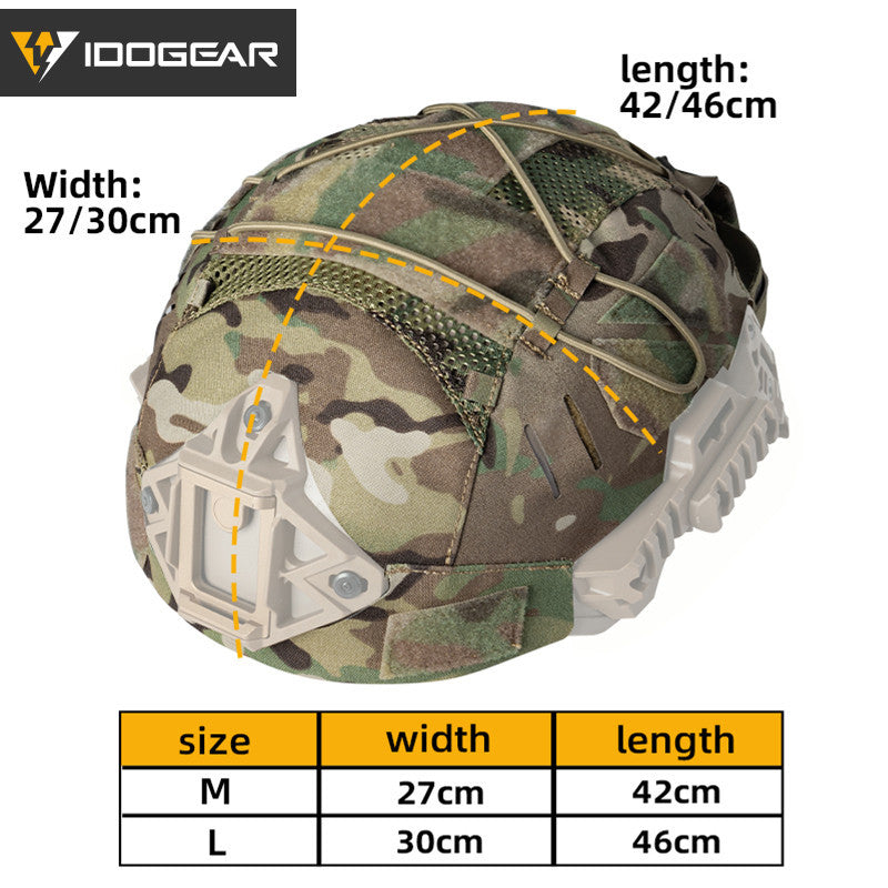 IDOGEAR Tactical Helmet Cover For Wendy Helmet with NVG Battery Pouch M/L Size 3814