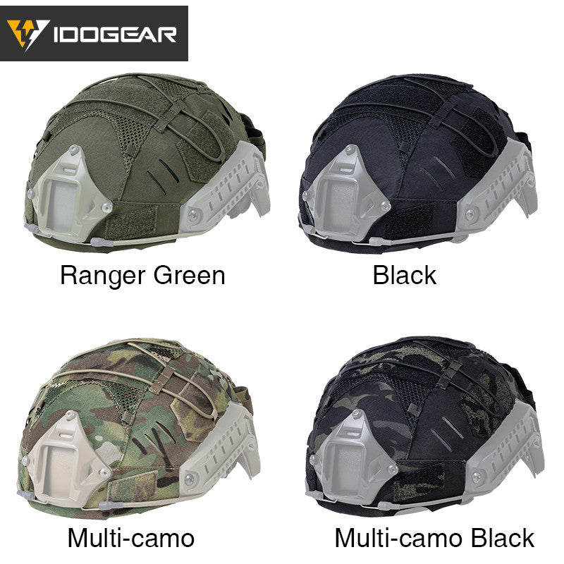 IDOGEAR Tactical Helmet Cover For Fast Helmet with NVG Battery Pouch M/L Size Fast Helmet Cloth 3813